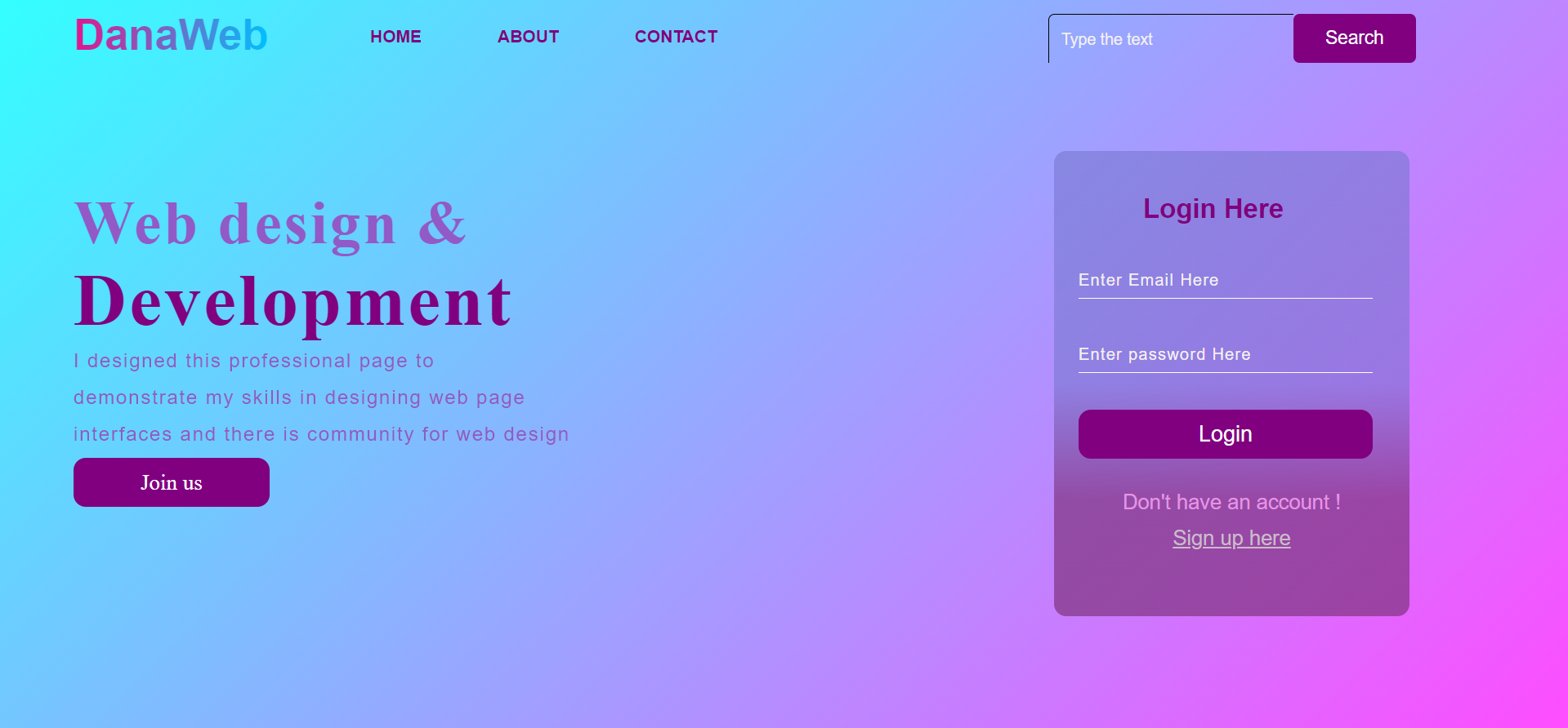 Web Project:A complete website showcasing skills in layout design and element organization with a professional and cohesive style 